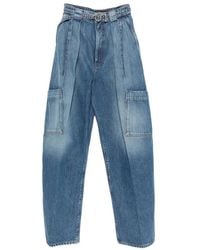 Sportmax - Pleated-Detail Cargo Jeans - Lyst