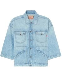 DIESEL - De-Lin Bartack-Stitch Denim Jacket - Lyst