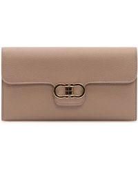Ferragamo - Gancini Pebbled-Leather Wallet - Lyst