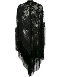 Dolce & Gabbana Fringed Lace Shawl - Black