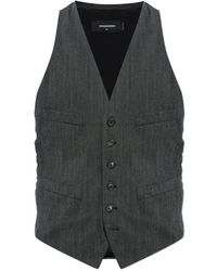 DSquared² - Herringbone-Pattern Waistcoat - Lyst