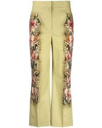 Alberta Ferretti - Daffodil-Print Flared-Leg Trousers - Lyst