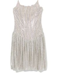 GIUSEPPE DI MORABITO - Crystal-Embellished Bustier Mini Dress - Lyst