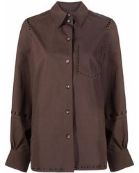 Nanushka - Laser-Cut Long-Sleeve Shirt - Lyst