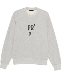 Prada - Felpa Con Logo Ricamato - Lyst