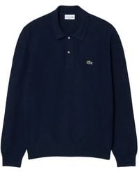 Lacoste - Classic-Fit Long-Sleeved Knitted Polo Shirt - Lyst