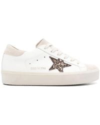 Golden Goose - Leather Sneaker With Logo - Lyst