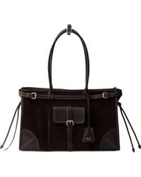 Prada - Bonnie Large Corduroy And Leather Handbag - Lyst