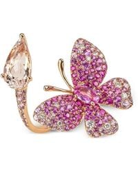 Stefere - 18K Rose Butterfly Multi-Stone Ring - Lyst