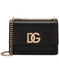 Dolce & Gabbana - Shoulder Bag With Logo Plaque - Lyst