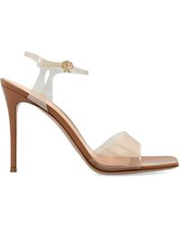 Gianvito Rossi - Cher Square Toe Leather Heeled Sandals - Lyst