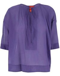 ..,merci - Tie-Neck Semi-Sheer Blouse - Lyst