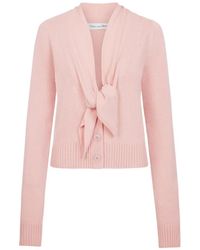 Oscar de la Renta - Tied-Neck Wool Cardigan - Lyst