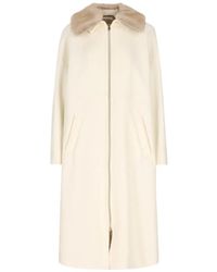 Herno - Faux-Fur Collar Zip-Up Coat - Lyst