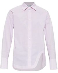 The Attico - Checked-Pattern Cutout-Detail Shirt - Lyst