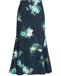 Erdem - Floral-Print Fluted Skirt - Lyst