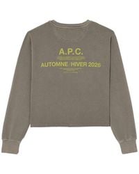 A.P.C. - Autumn Logo-Print Cropped Sweater - Lyst