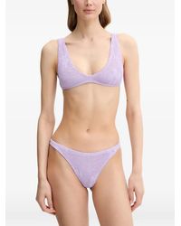 Bondeye - Floral-Jacquard Crinkle-Effect Bikini Bottoms - Lyst
