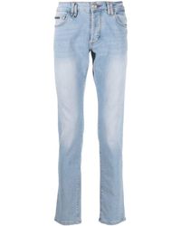 Philipp Plein - Super Straight-cut Stonewashed Jeans - Lyst
