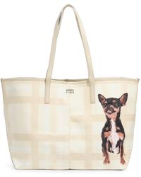 Bimba Y Lola - Large Ivory Tartan Shopper Bag - Lyst