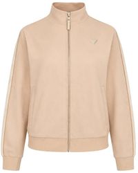 Guess - Stripe-Detail Zip-Fastening Sweatshirt - Lyst