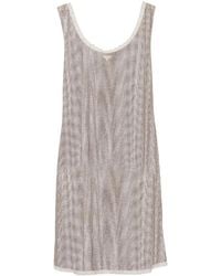 Prada - Rhinestone-Embellished Mesh Minidress - Lyst