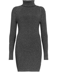 AllSaints - Ribbed Turtleneck Mini Dress - Lyst