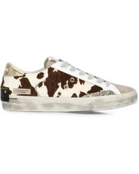 Crime London - Animal-Print Glitter-Detail Sneakers - Lyst