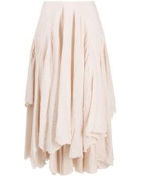 Marc Le Bihan - Distressed-effect Asymmetric Wool Midi Skirt - Lyst