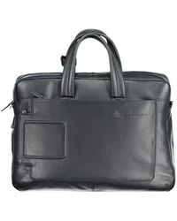Piquadro - Logo-Plaque Pebbled-Leather Briefcase - Lyst