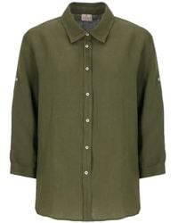 Emme - Button-Up Quarter-Sleeved Shirt - Lyst
