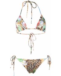 Philipp Plein Bikini con estampado de leopardo - Marrón