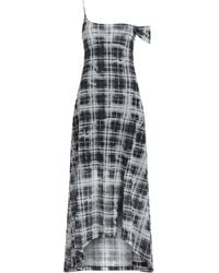 KARL LAGERFELD - Checked One-Shoulder Maxi Dress - Lyst