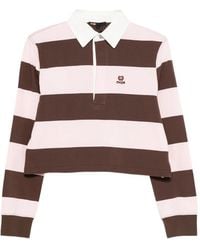 Maje - Striped Cropped Polo Top - Lyst