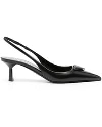 Prada - Lederen Slingback Pompen - Lyst