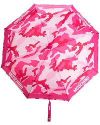 Moschino - Logo-print Camouflage-pattern Umbrella - Lyst
