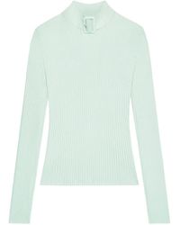 Courreges - Buckle-Neck Ribbed Sweater - Lyst