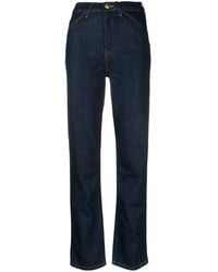 Tommy Hilfiger - Logo-patch High-rise Straight-leg Jeans - Lyst