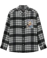 Musium Div. - Check-Patterned Appliqué Shirt - Lyst
