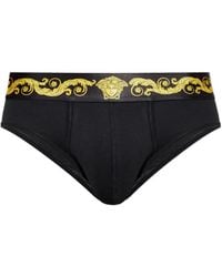 Versace - Slip Met Medusa-Patroon - Lyst