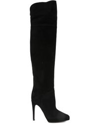 Casadei - 100Mm Suede Knee-High Stiletto Boots - Lyst