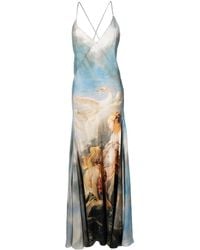 Roberto Cavalli - Maxi-jurk Met Print - Lyst