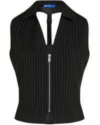 KARL LAGERFELD - Pinstripe Zip-Up Waistcoat - Lyst