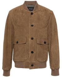 Yves Salomon - Buttoned Suede Bomber Jacket - Lyst