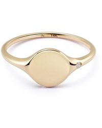 Astley Clarke - 14kt Recycled Yellow Gold Diamond Signet Ring - Lyst