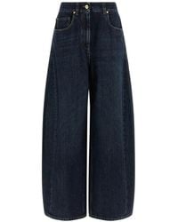 Brunello Cucinelli - Monile-Detail Wide Barrel Jeans - Lyst