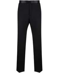 Tagliatore - Silk-waistband Slim-cut Trousers - Lyst