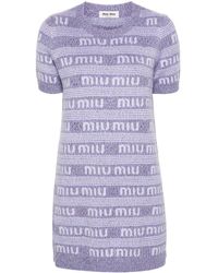 Miu Miu - Mini-jurk Met Intarsia Logo - Lyst
