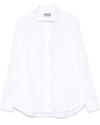 Canali - Camicia Con Spacchetto Sul Collo - Lyst