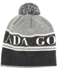 Canada Goose Logo Detail Bobble Hat - Gray